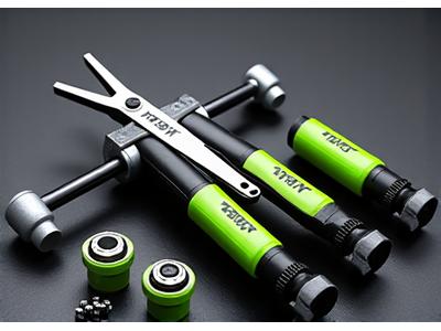Compact skateboard tool kit with neon green accents