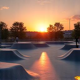Skatepark at Sunset Park with ramps